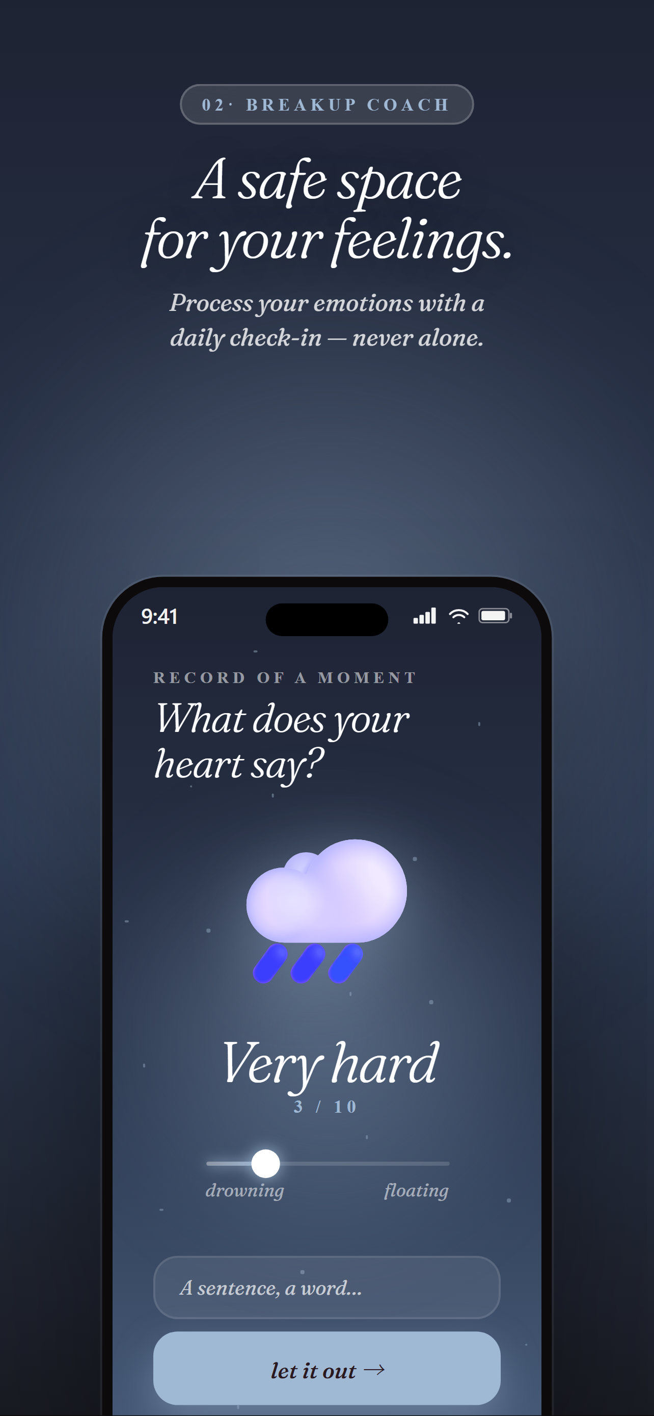 Daily mood check-in screen