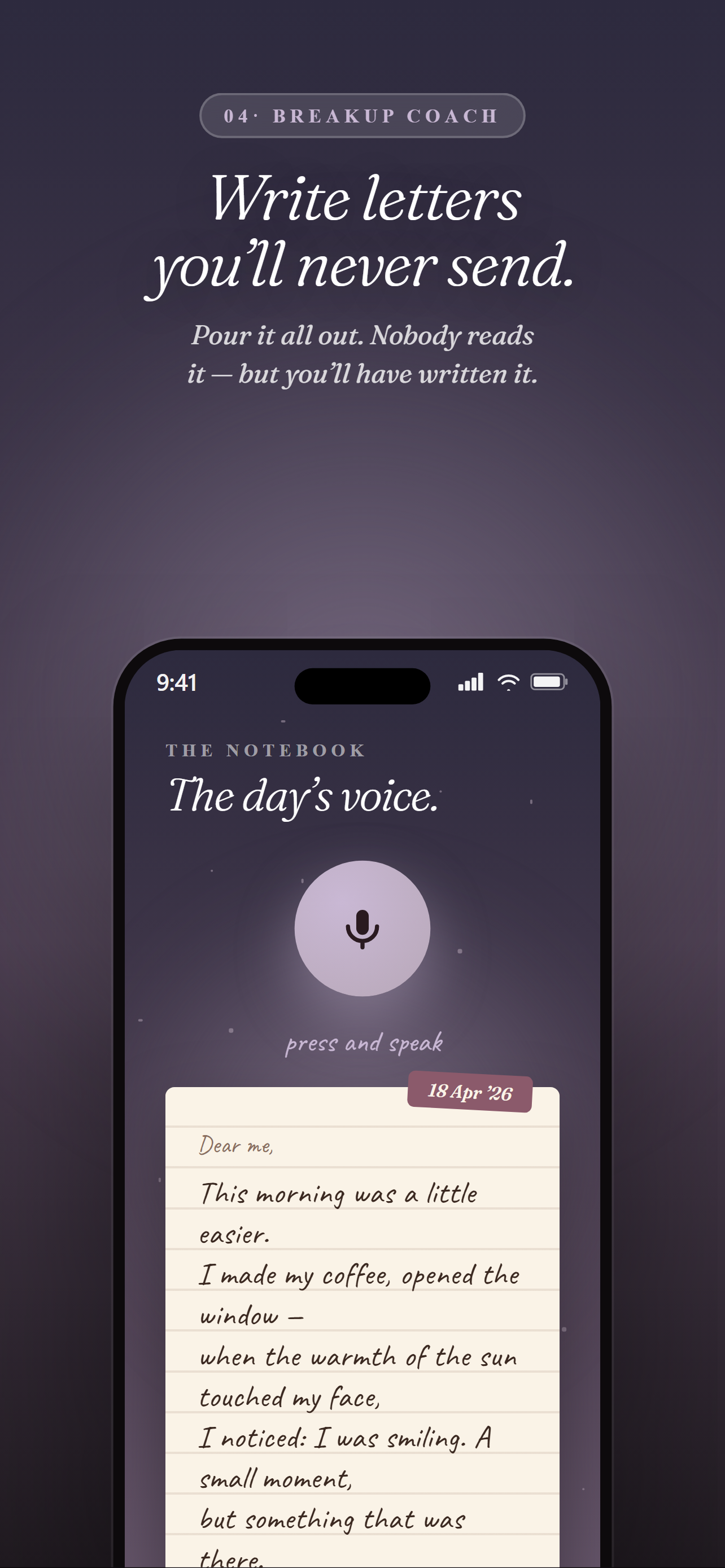 Private voice and text journal